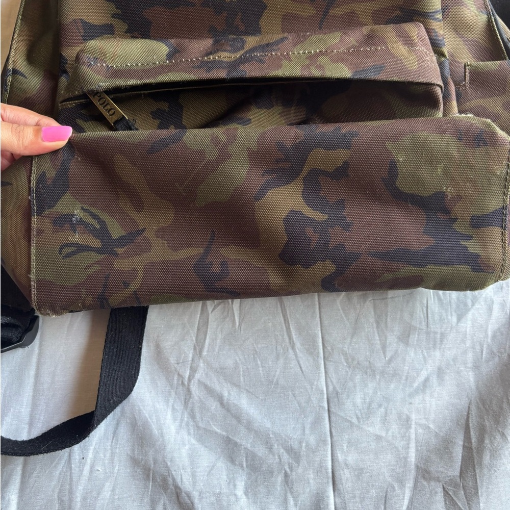 Polo by Ralph Lauren Camouflage Backpack with Orange Logo - Picture 4 of 9